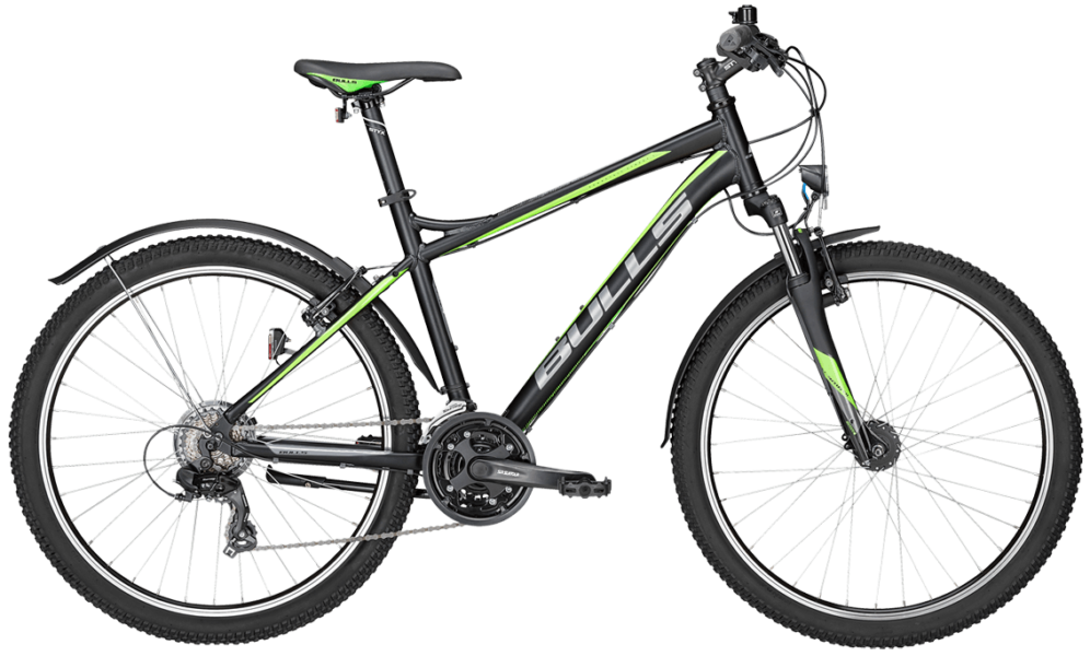 Bulls Sharptail Street 1 Schwarz schwarzes Bulls ATB mit STVO Ausstattung und Shimano Schaltung