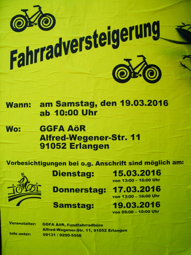 Fahrradversteigerung in Erlangen Fahrrad & EBike