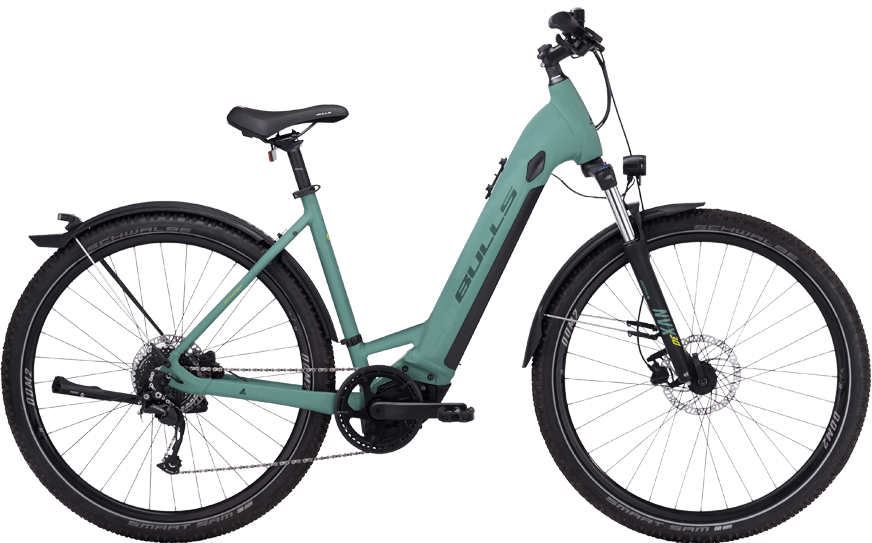 Bulls Cross Flyer EVO Emerald Grün Wave 655-40650 Bulls Cross Flyer mit Bosch Performance CX mit SR Suntour Federgabel und Shimano Kettenschaltung