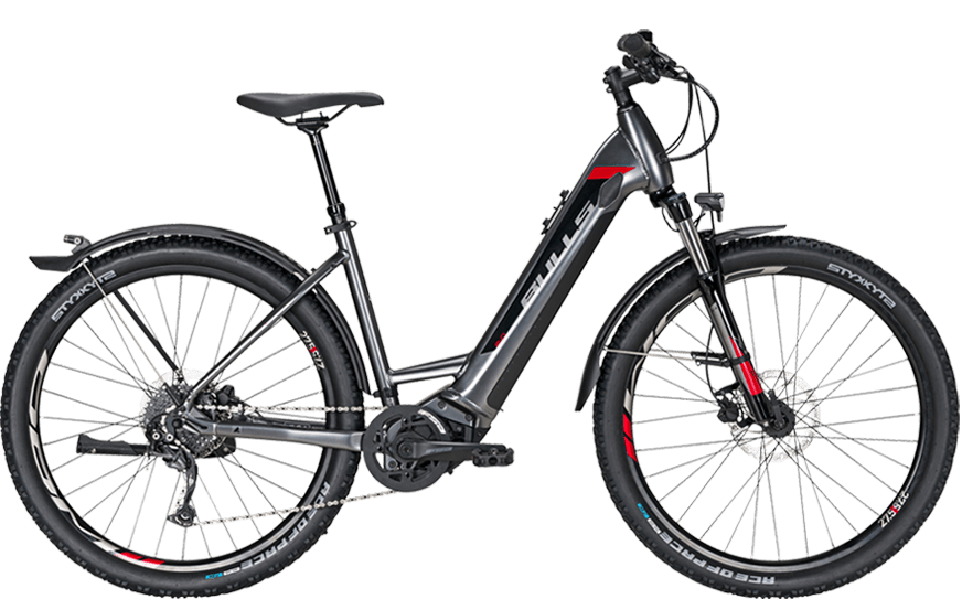 Bulls Copperhead Evo 1 Street Da Wave gr rot Straßenausgestattes Cross Trekking Pedelec mit Federgabel und Bosch CX Motor