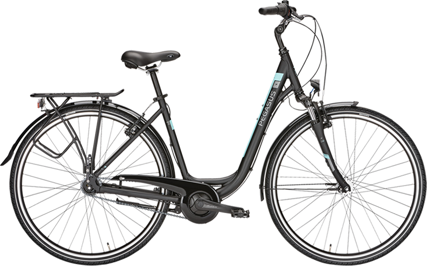 Pegasus Piazza 7 26 Da Wave sw Schwarzes Cityrad mit Federgabel und 7 Gang Nabenschaltung