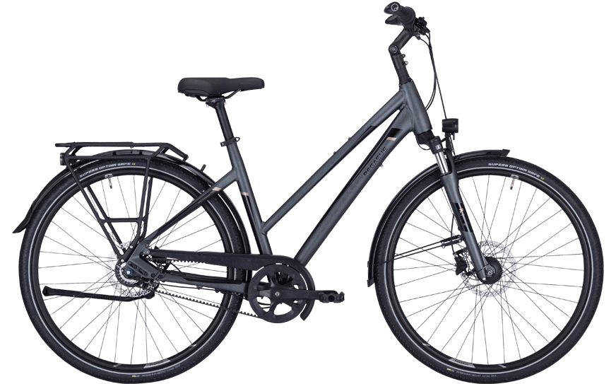 Pegasus Premio SL Belt 8 Grau trap 636-41550 Graues Trekking/Cityrad mit Federgabel Scheibenbremsen und 8 Gang Nabenschaltung