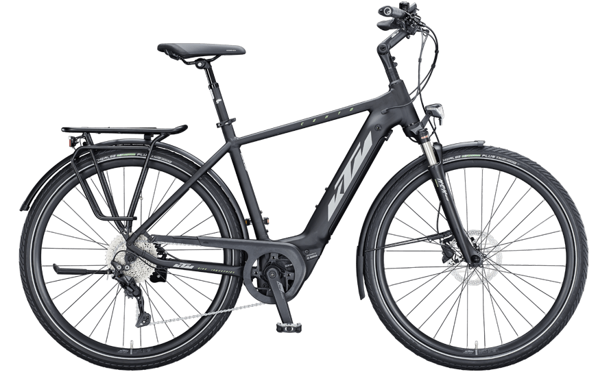KTM Cento 10 Herren Schwarz Schwarzes Trekking Pedelec mit Federgabel und Bosch CX Motor