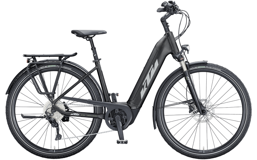 KTM Cento 10 Uno Schwarz Schwarzes Trekking Pedelec mit Federgabel und Bosch CX Motor