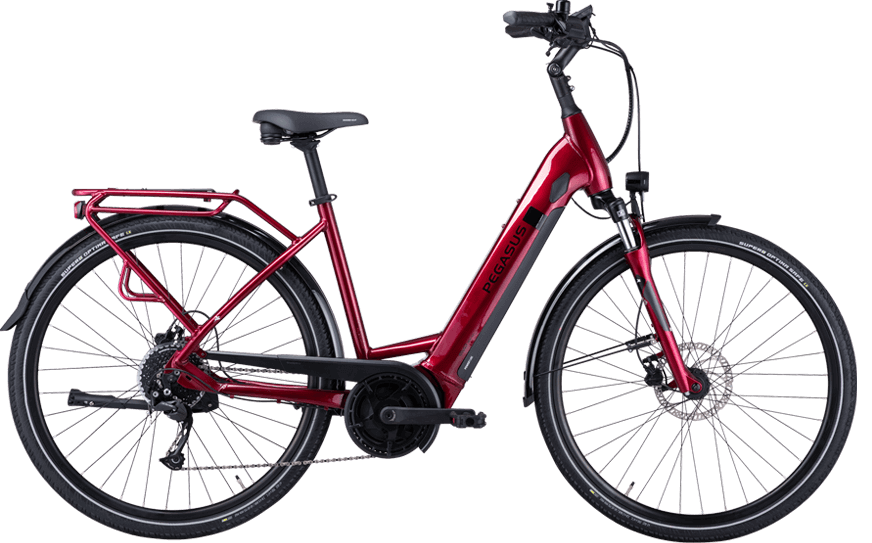 Pegasus Solero Evo 9 Da Wave rot Rotes Trekking Rad mit Straßenaustattung und Bosch CX Motor