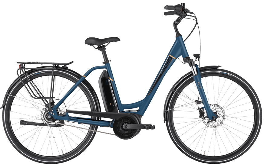 Pegasus Ancura E8R Disc Wave Blau 730-67249 Graues Straßenausgestattes Pedelec mit Federgabel und Bosch Active Line Plus Motor