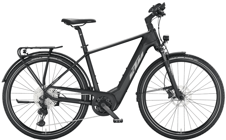 KTM Power Sport 11 Plus HE Schwarzes Trekkingrad mit Straßenaustattung und Bosch CX Motor
