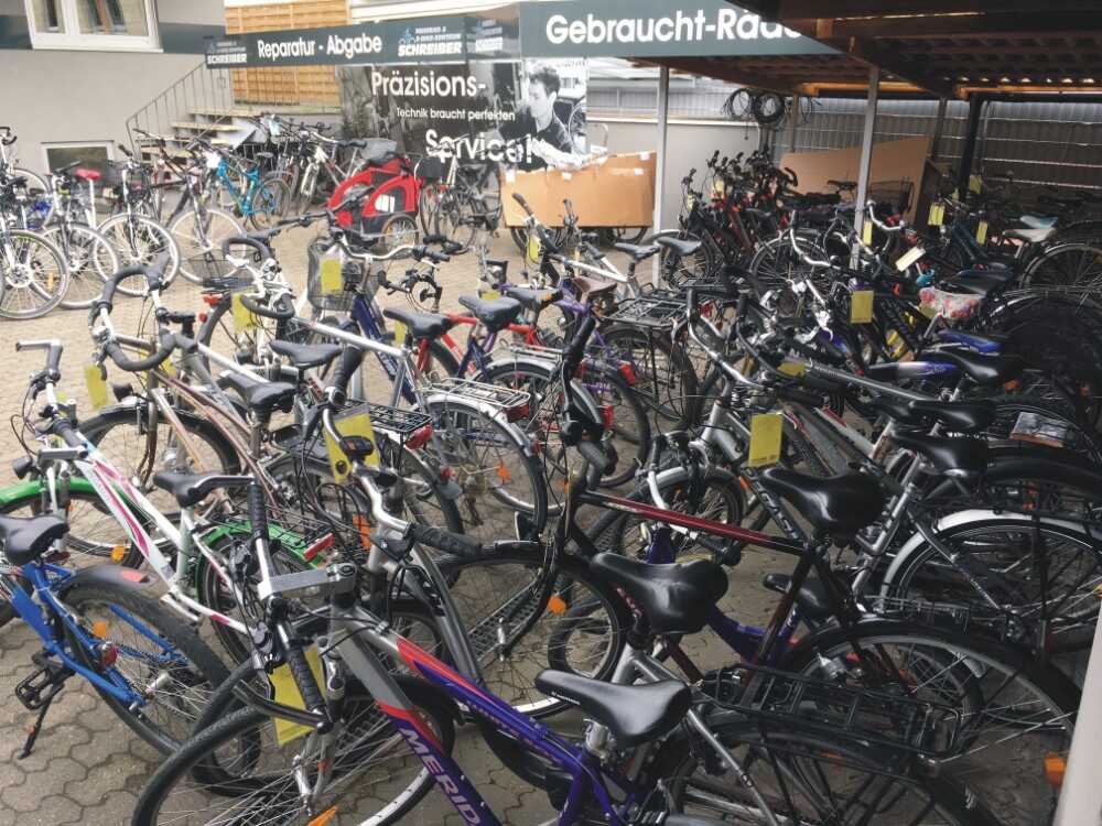 Auswahl an gebrauchten Fahrrädern bei Fahrrad Schreiber in Erlangen