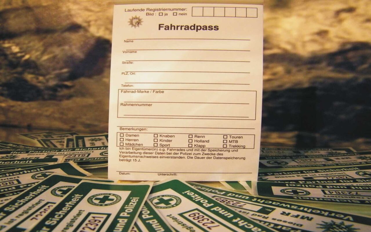 Fahrradpass von der Polizei