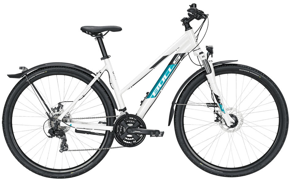 Bulls Wildcross Street Trapez weiss Bulls Wildcross Street Trapez mit mechanische Scheibenbremsen und Shimano Kettenschaltung