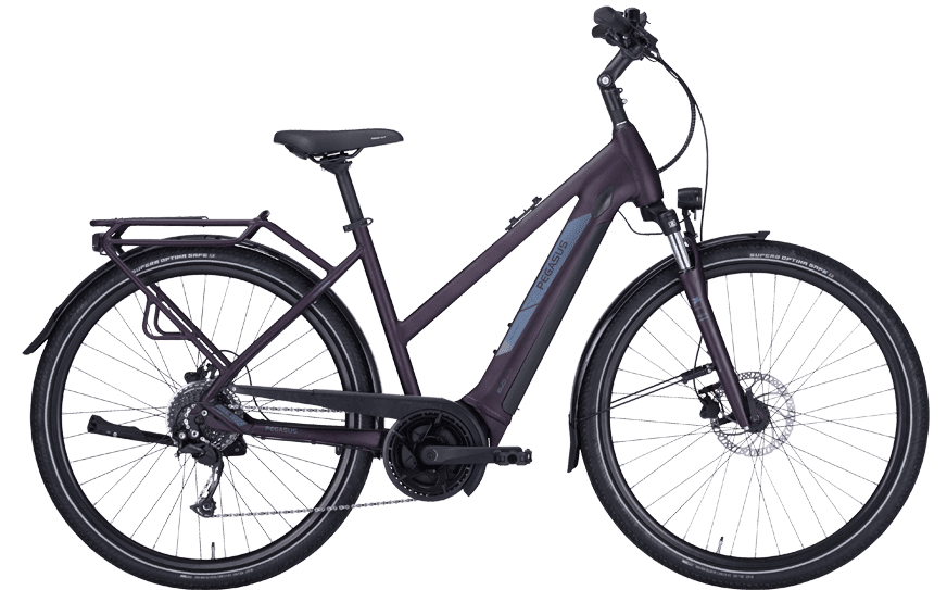 Pegasus Solero EVO 9 Brombeer Trap 644-17445 Rotes Pedelec mit Gepäckträger und Bosch Performance Motor