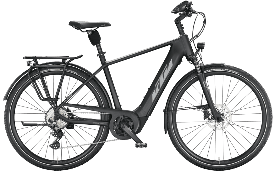 Schwarzes Trekking Pedelec mit Bosch CX Motor