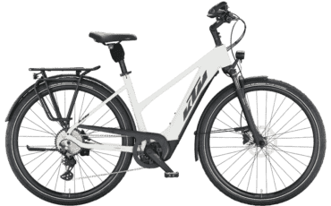 Weißes Trekking Pedelec mit Bosch CX Motor