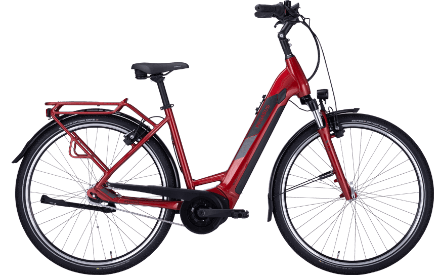 Pegasus Solero EVO 7R Plus Rot Wave 646-19850 ROtes City Pedlec mit Bosch MOtor und Gepäckträger
