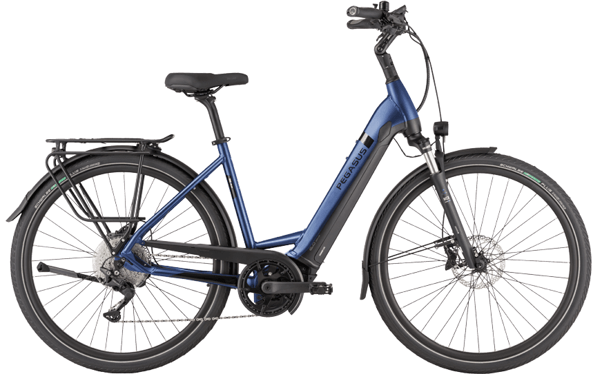 Pegasus Strong EVO 10 Lite Uno Blau Schwarz belastbares Pedelec bis zu 180 Kg mit Federgabel und Bosch CX Motor