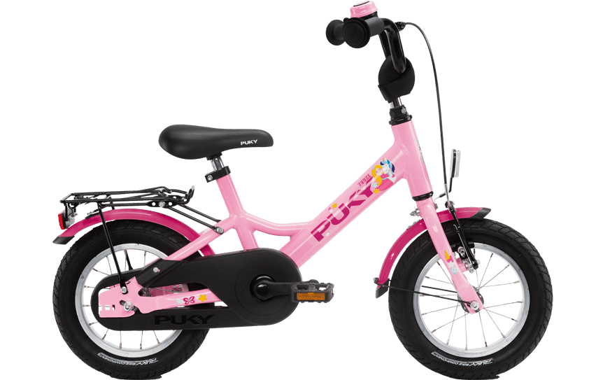 Puky Youke 12 Pink Straßenausgestattes Kinderrad mit Gepäckträger und Klingel