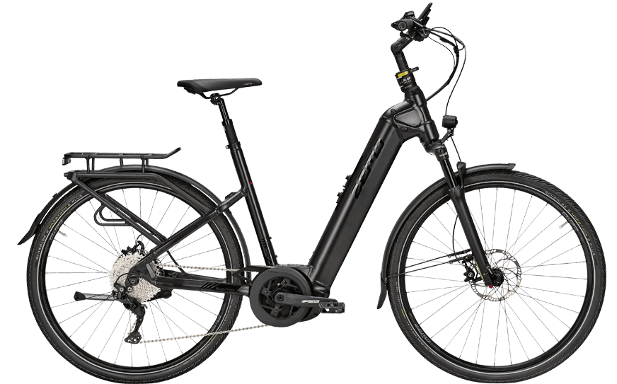 Zemo ZE 10 Schwarz Hochwertiges Trekkingrad mit Vollaustattung und Tiefeneinstieg