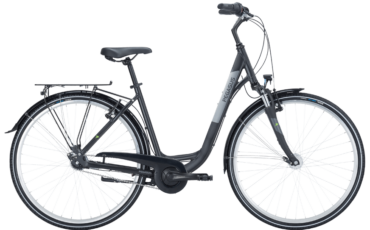 Straßenausgestattetes City Bike in Schwarz mit 7 gang Nabenschaltung