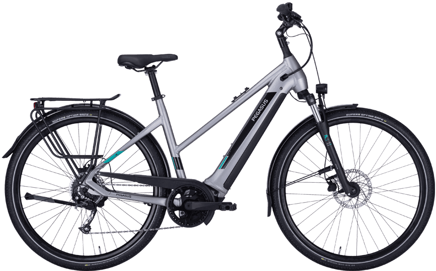 Pegasus EVO CX 750 Silber Trap 647-24145 Straßenausgestattes Trekking EBike mit BOsch Performance Line CX Motor und 750Wh Akku