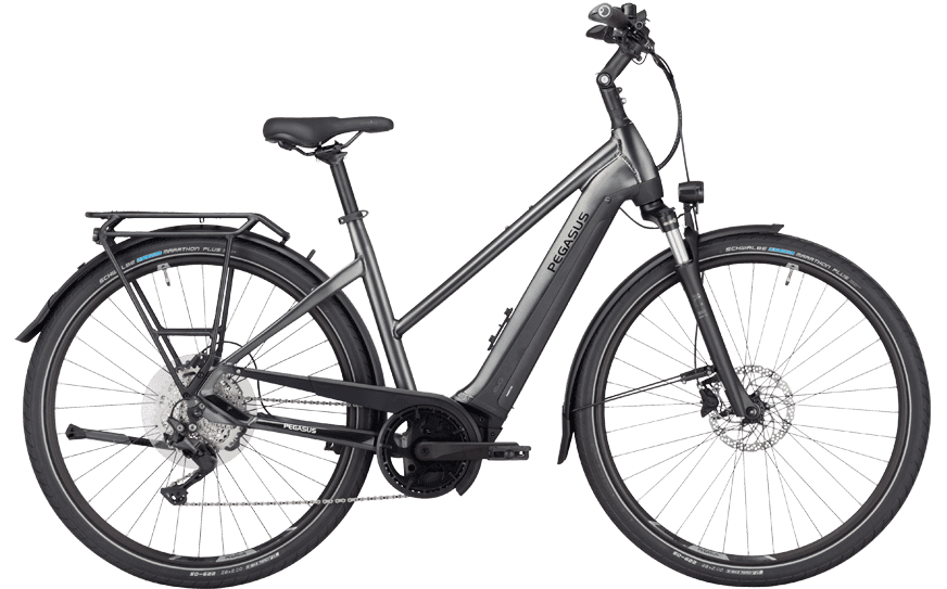 Pegasus Premio EVO 10 Lite 750 Schwarz Trap 647-38350 Straßenausgestattes Trekking EBike mit BOsch Performance Line CX Motor und 750Wh Akku