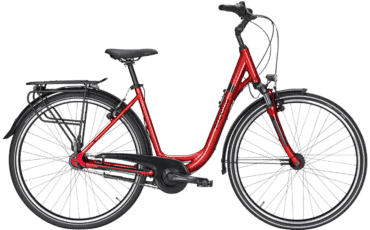 Rotes 26 Zoll Cityrad mit Federgabel und Simano Nabenschaltung