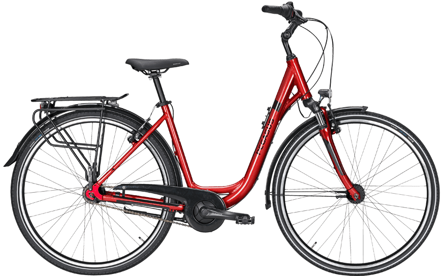 Pegasus Solero SL 7 26 Rot Deep 526-23643 Rotes 26 Zoll Cityrad mit Federgabel und Simano Nabenschaltung