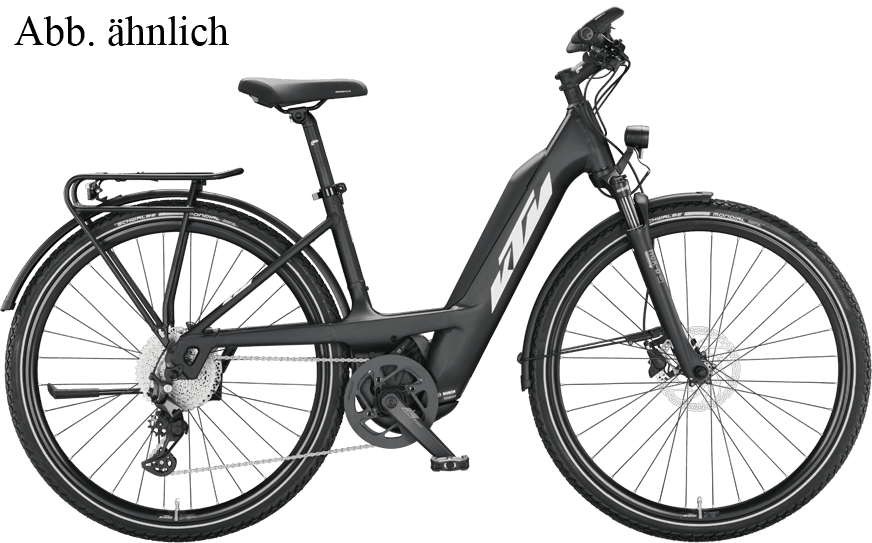 KTM Power Sport 11 Plus Schwarz Wave Schwarzes Trekkingrad mit Straßenaustattung und Bosch CX Motor