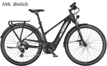 Schwarzes Trekkingrad mit Straßenaustattung und Bosch CX Motor