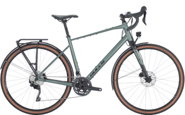 Ausgesattes Gravel Bike mit Licht und Schutzblechen