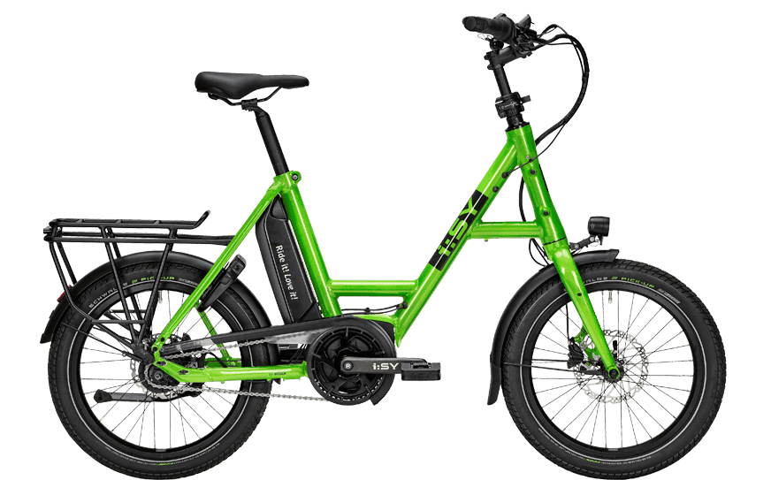 Grünes Kompaktrad mit 20 Zoll Reifen und Bosch Motor