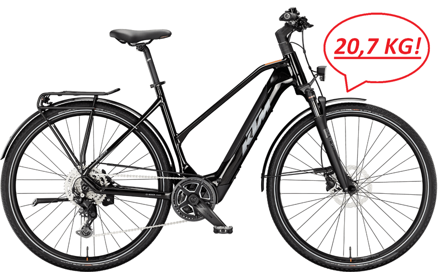 Ultraleichtes Trekking Rad mit neuem leichten Motor und 400Wh Akku