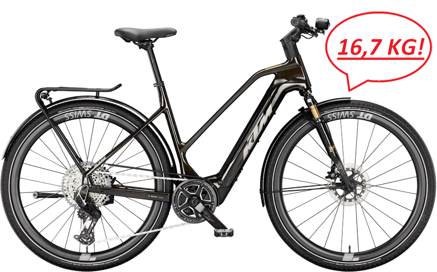 KTM Macina Sport SX Prime Trap 024350211 Ultraleichtes Trekking Pedelec mit 16,5 Kg und FOX Luftfedergabeledergabel