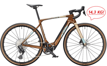 Braunes E-Gravelbike mit Bosch Motor