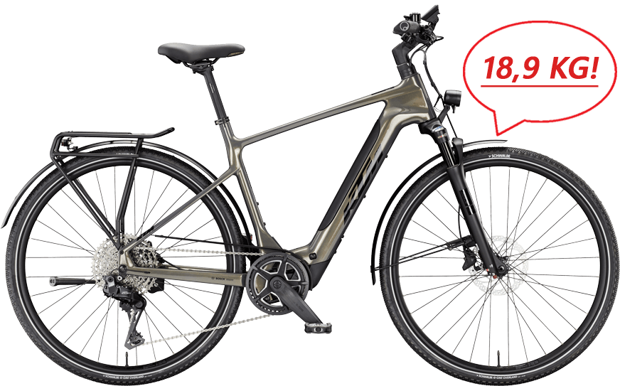 Silbernes, Extra leichtes Trekking Ebike von KTM