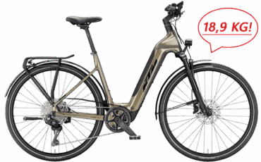 Silbernes, Extra leichtes Trekking Ebike von KTM