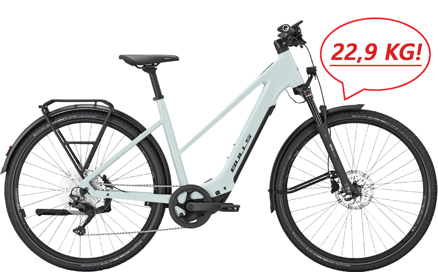 Cross Lite Evo SX 1 525803220445 Ultraleichtes Ebike in Weiß Grau mit Straßenaustattung und Bosch Motor