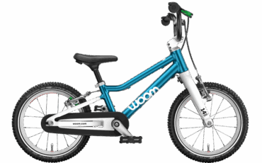 Blau farbenes Kinderrfahrrad mit 14 Zoll Reifen