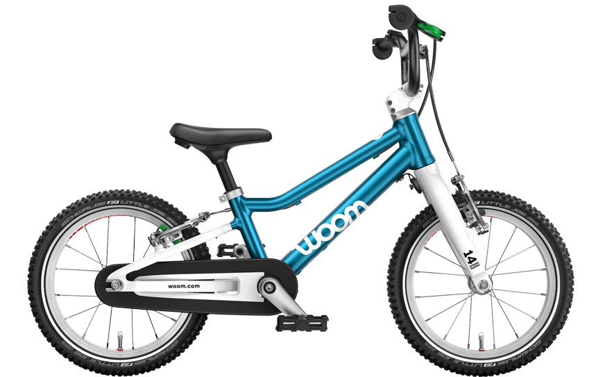 Blau farbenes Kinderrfahrrad mit 14 Zoll Reifen