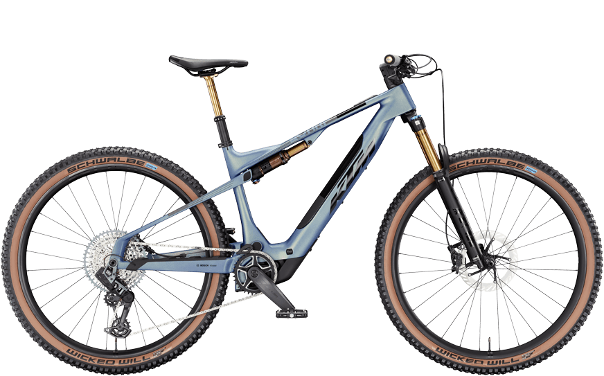 Extra leichtes E-Moutainbike in der Farbe Blau