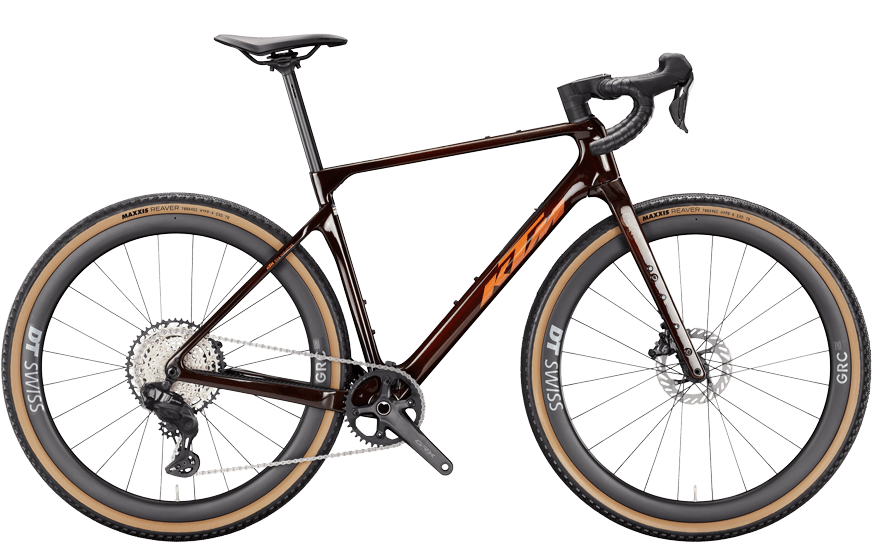 Weinrotes KTM Garvelbike mit Rennrad Lenker