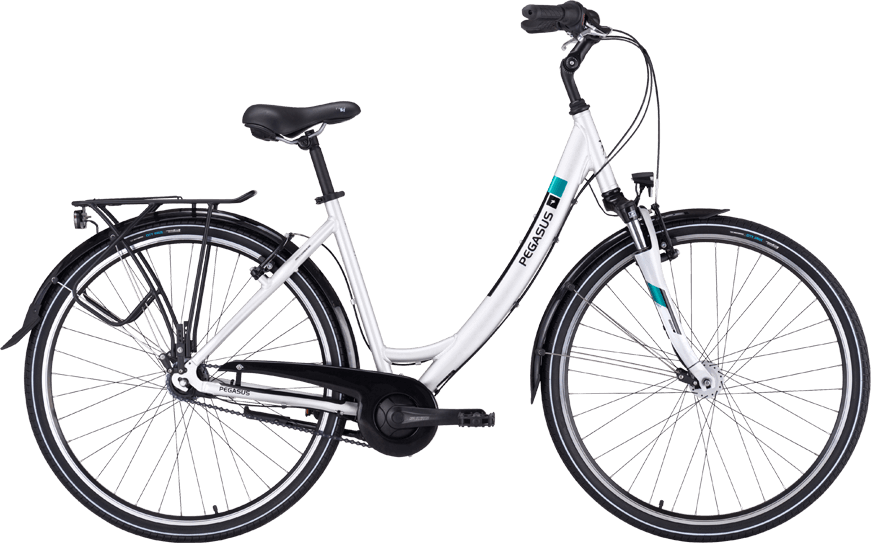 Weißes City Rad mit Tiefen einstieg