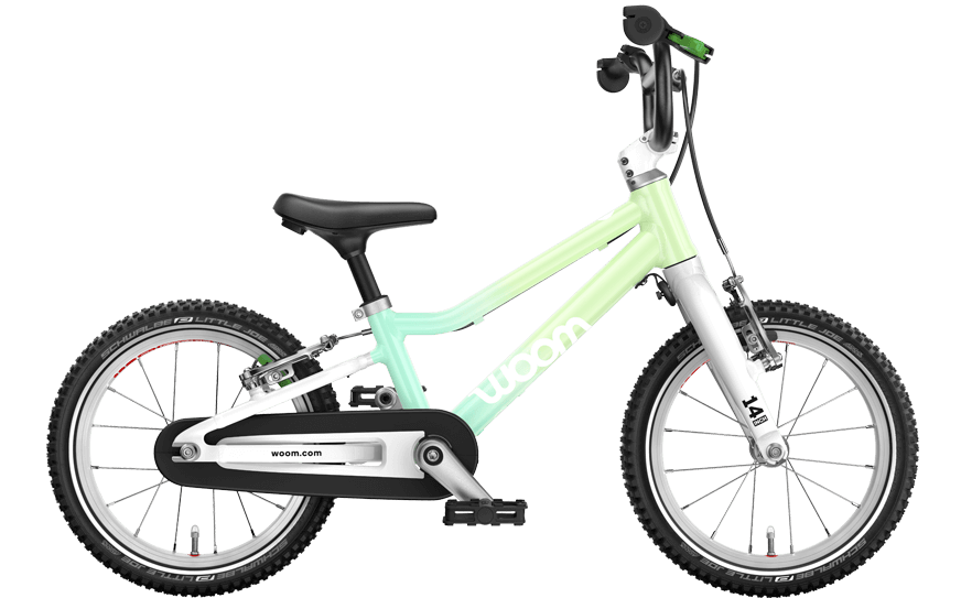Mint farbenes Kinderrfahrrad mit 14 Zoll Reifen