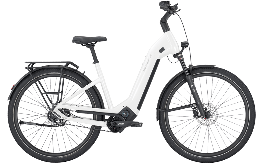 Weißes Pegasus trekking Rad mit leistungsstarken Motor